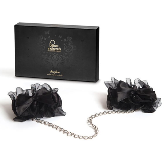 MANETTE SEXY VOLANT IN ORGANZA NERA PER DONNA BIJOUX INDISCRETS