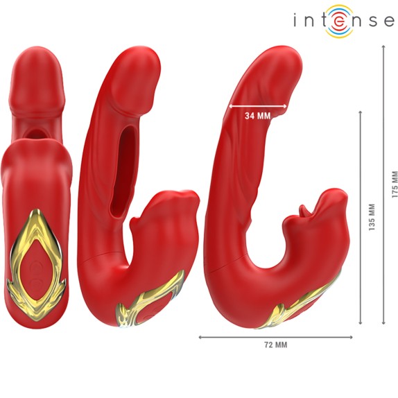 VIBRATORE CON LINGUA INTERNA PUNTO G & ESTERNA CLITORIDE CON BOCCA VIBRANTE