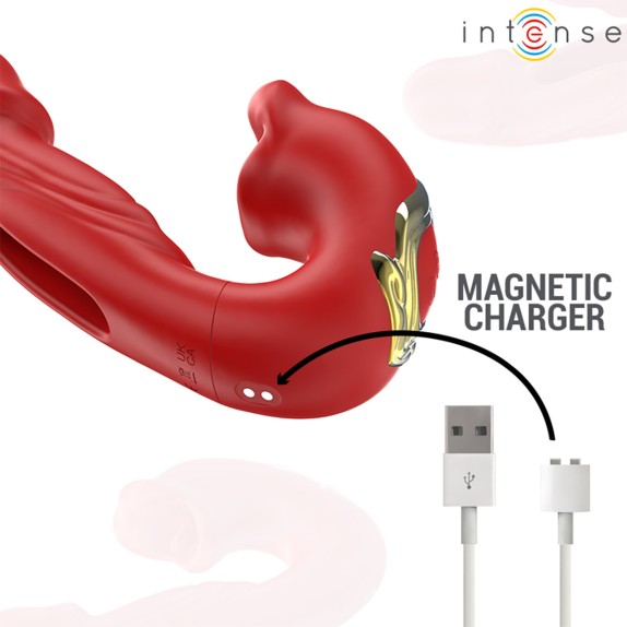 VIBRATORE CON LINGUA INTERNA PUNTO G & ESTERNA CLITORIDE CON BOCCA VIBRANTE