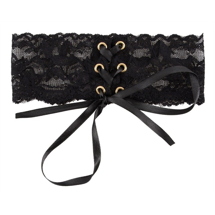 COLLARINO IN PIZZO SEXY NERO RICAMATO CON NASTRINI PER DONNA 2
