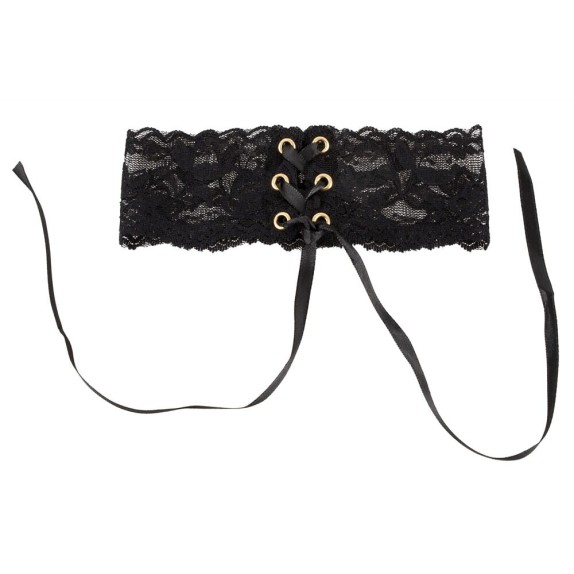 COLLARINO IN PIZZO SEXY NERO RICAMATO CON NASTRINI PER DONNA