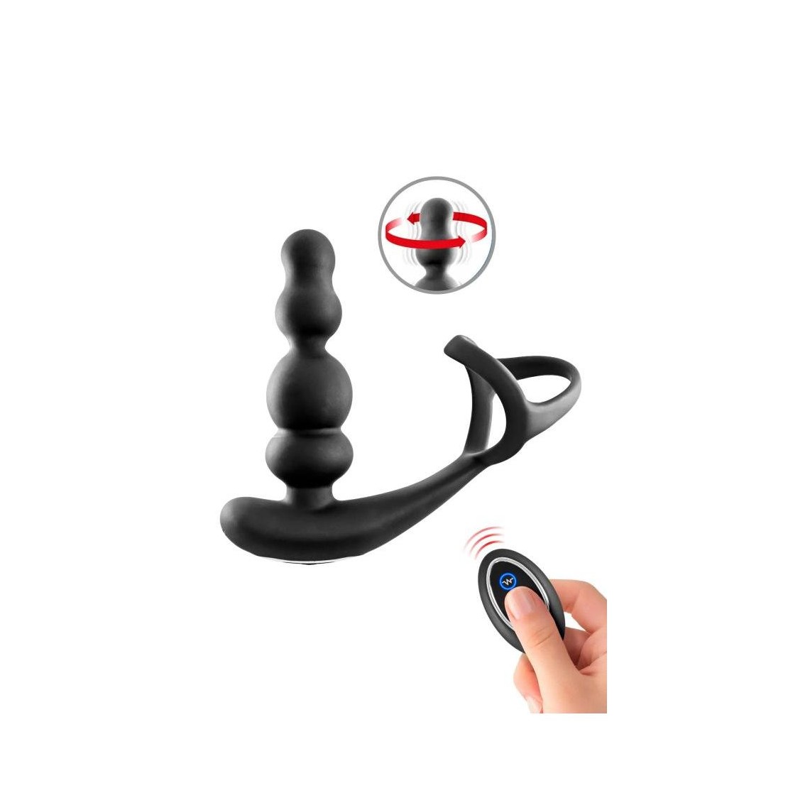 STIMOLATORE PROSTATA VIBRANTE ROTANTE CON...
