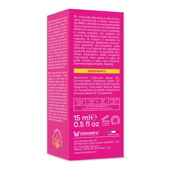 OLIO INTIMO STIMOLANTE EFFETTO VIBRANTE DONNA E UOMO 15 mL VIBROIL