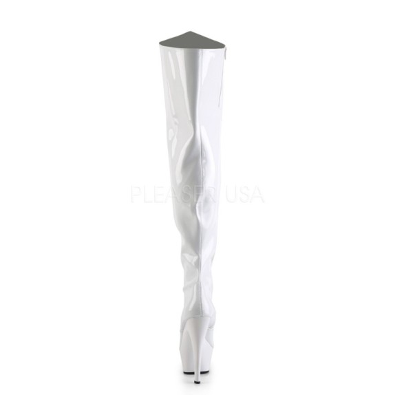 STIVALI ALTI BIANCHI SOLPRA AL GINOCCHIO CON CERNIERA TACCO 15 CM PLEASER