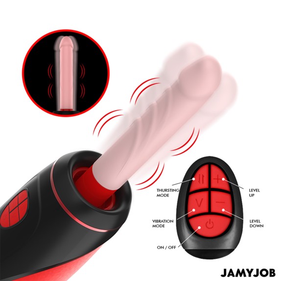 SEX-MACHINE COMPATTA VIBRANTE & SU E GIÙ CON VENTOSA E TELECOMANDO PYSTON