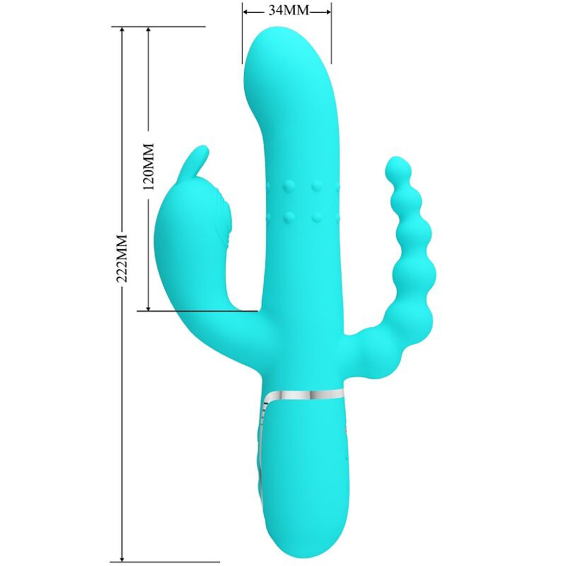 VIBRATORE RABBIT CON PALLINE ANALI E MOVIMENTO...