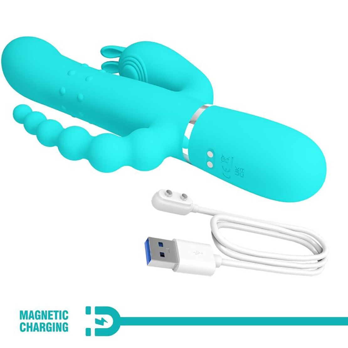 VIBRATORE RABBIT CON PALLINE ANALI E MOVIMENTO...