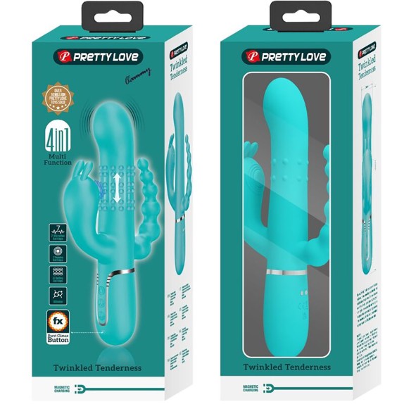 VIBRATORE RABBIT CON PALLINE ANALI E MOVIMENTO TWINKELED TENDERNESS