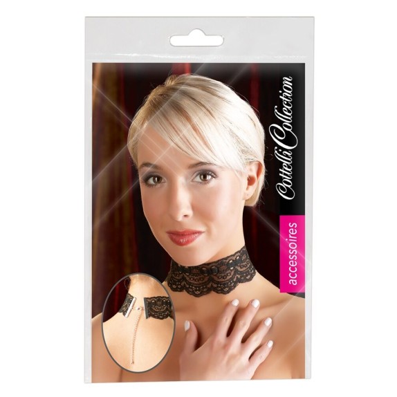 copy of COLLARINO IN PIZZO NERO CON CATENINA REGOLABILE