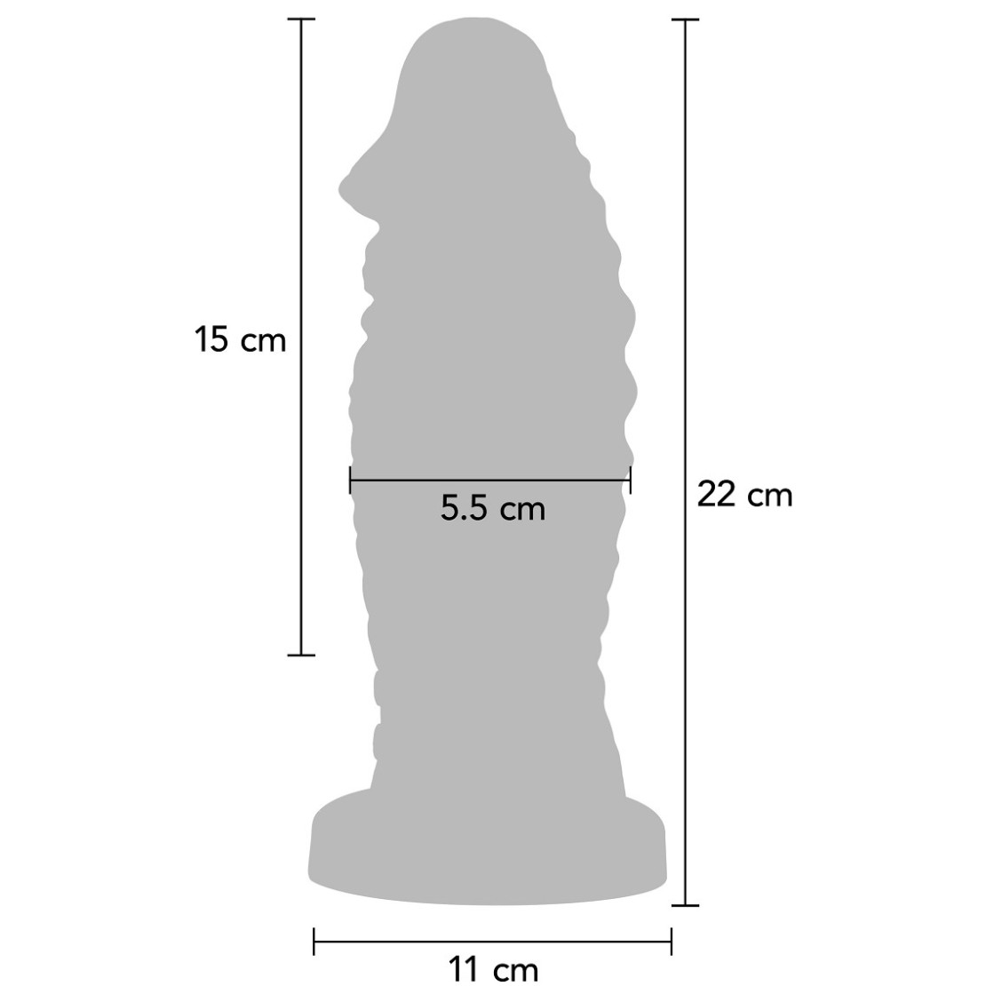 DILDO FALLO NERO VIBRANTE DI SILICONE MORBIDO...