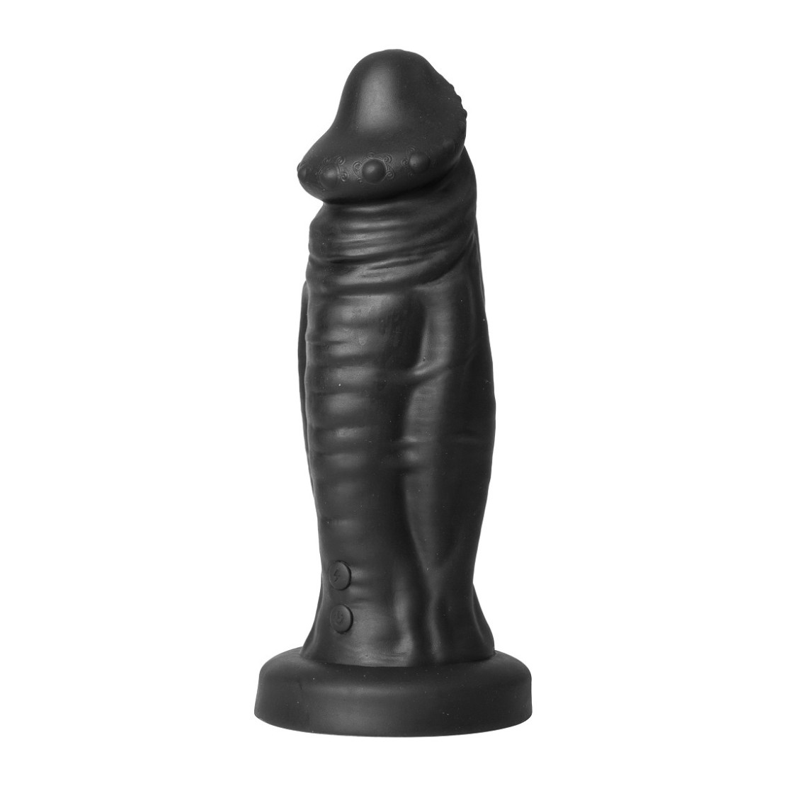 DILDO FALLO NERO VIBRANTE DI SILICONE MORBIDO...