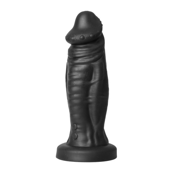 DILDO FALLO NERO VIBRANTE DI SILICONE MORBIDO CON RILIEVI DEVIL MONSTER COCK