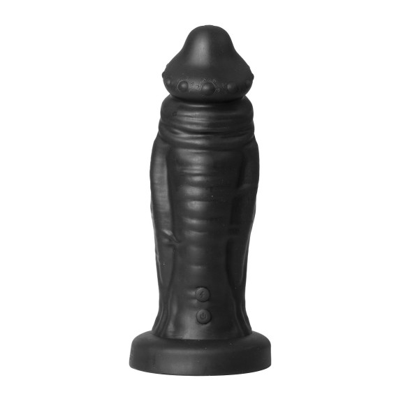 DILDO FALLO NERO VIBRANTE DI SILICONE MORBIDO CON RILIEVI DEVIL MONSTER COCK