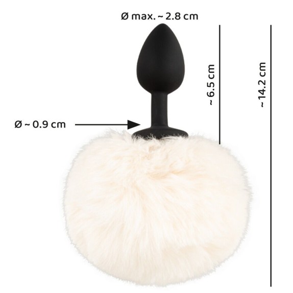 PLUG ANALE IN SILICONE CON CODA DA CONIGLIETTA BIANCA TAGLIA S