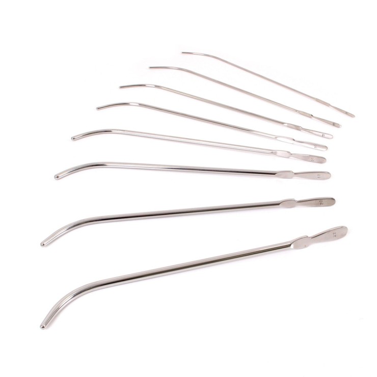 SET 8 SONDE URETRALI CURVE VAN BUREN IN ACCIAIO VARIE MISURE 2