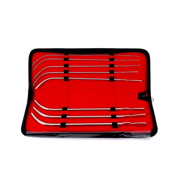 SET 8 SONDE URETRALI CURVE VAN BUREN IN ACCIAIO VARIE MISURE