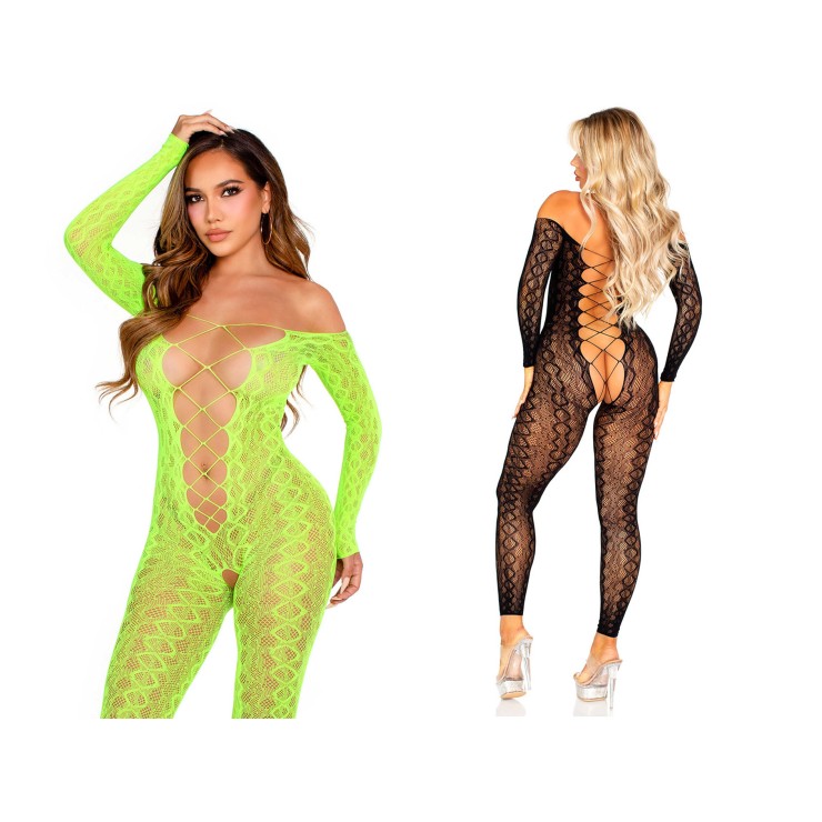 BODYSTOCKING APERTO SEXY PER DONNA IN TESSUTO PITONATO...