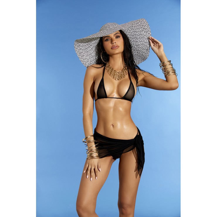 SET 3 PEZZI MINI COSTUME BAGNO SEXY PER DONNA CON PAREO