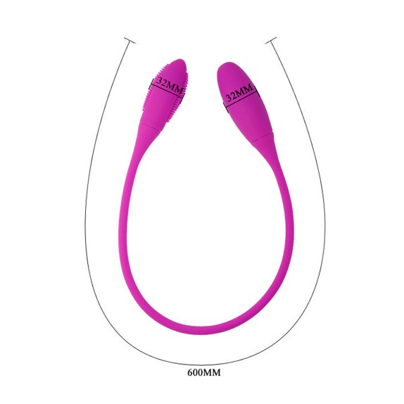 VIBRATORE DOPPIO AD OVETTO PIEGHEVOLE E RICARICABILE DREAM LOVER'S WHIP