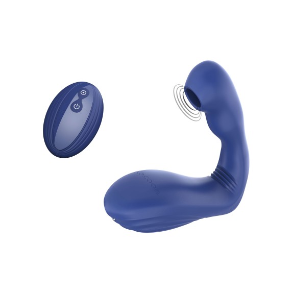 STIMOLATORE PROSTATICO CON SUZIONE E VIBRAZIONE & TELECOMANDO ALPHA AROUSER