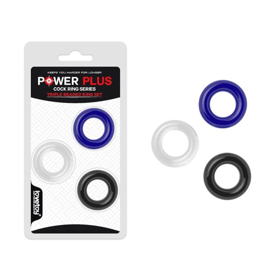 KIT 3 ANELLI PER PENE SEX TOY PER MANTENERE L'EREZIONE POWER PLUS