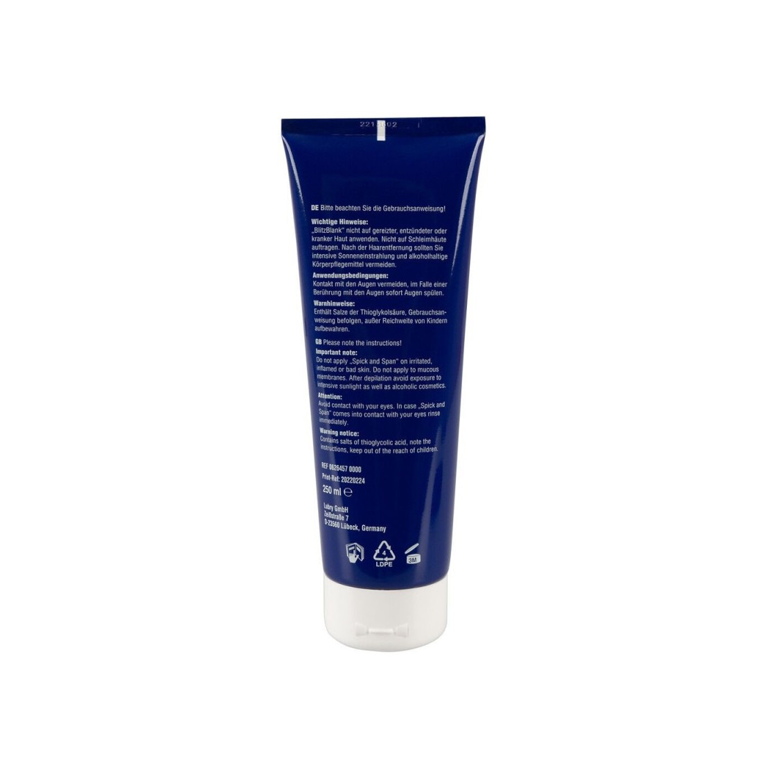 CREMA DEPILATORIA BLITZ BLANK 125-250 ML