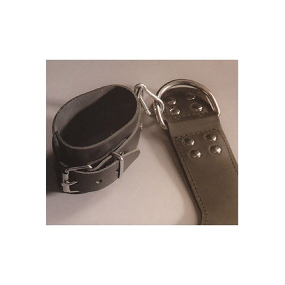 IMMOBILIZZATORE CON BORCHIE PER GINOCCHIA E MANETTE SADOMASO UNISEX