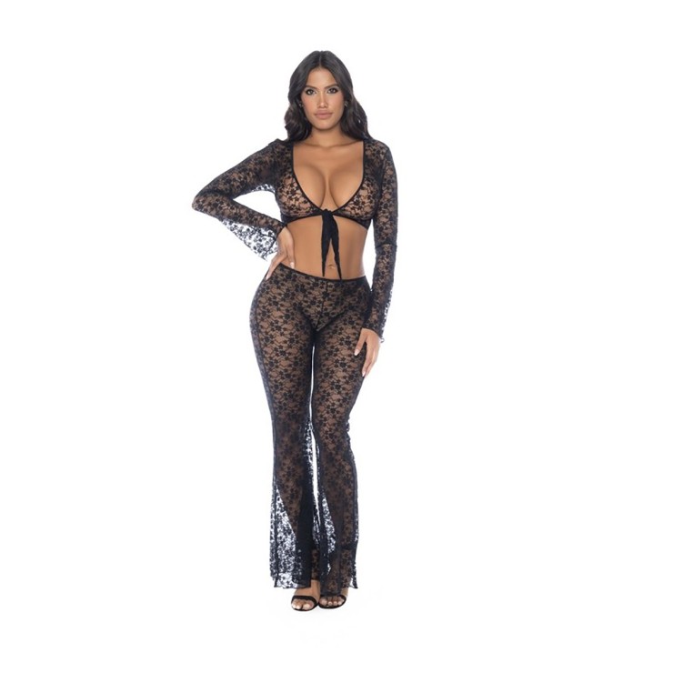 SET COORDINATO 2 PEZZI IN PIZZO SEXY PER DONNA TOP E... 2