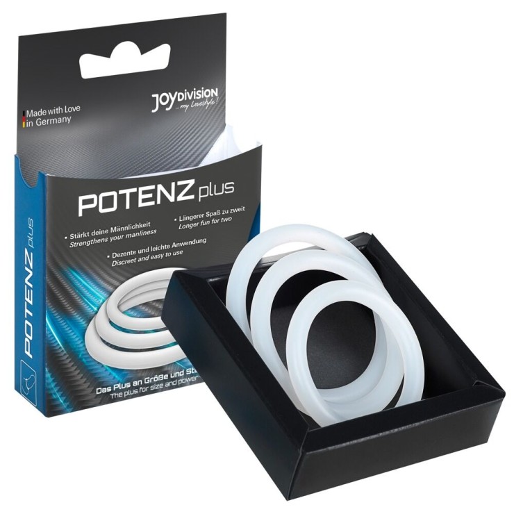 KIT 3 ANELLI PER IL PENE TRASPARENTI POTENZ PLUS PER UNA...