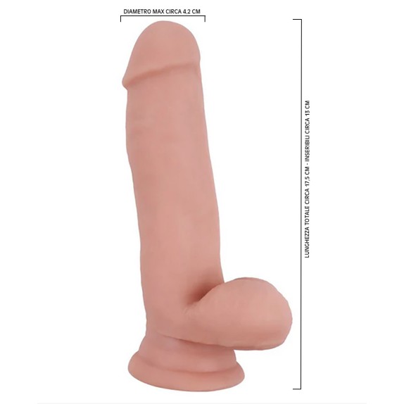 FALLO REALISTICO CON VENTOSA IN TPE PIEGHEVOLE PRURIENCY LORD 18 CM
