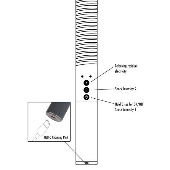 BASTONE E-STIM SEX TOY RICARICABILE ELECTRO SHOCK BATON