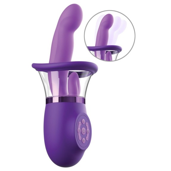 SEX TOY 3IN1 CON COPPETTA LINGUA E VIBRATORE INTERNO
