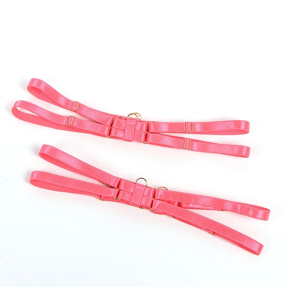 SET 4 PEZZI LINGERIE STILE HARNESS CON ACCESSORI COLLARE E GIARRETTIERE