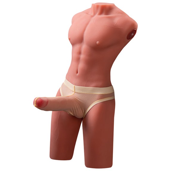 MEZZO BUSTO REALISTICO DI UOMO CON PENE A SPINTA IN SILICONE JASON XISE