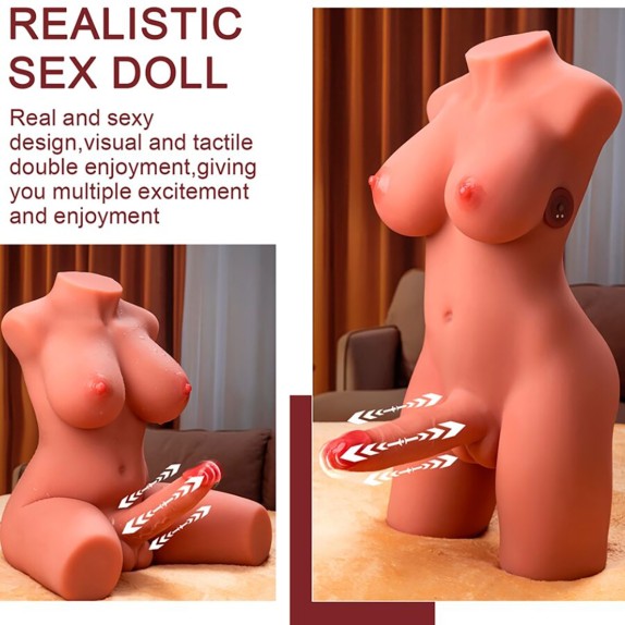 BUSTO REALISTICO DI TRANS CON PENE A MOVIMENTO A SPINTA MIAH