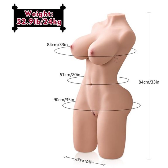 TORSO DI DONNA REALISTICO CON MOVIMENTO INTERNO A SPINTA ERICA XISE