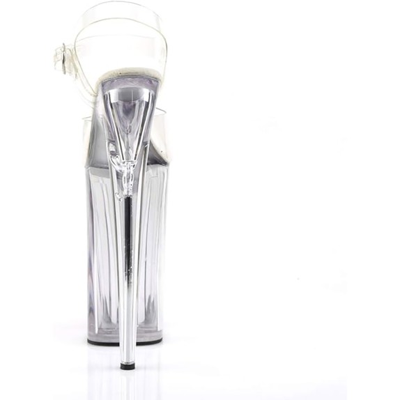 SANDALI TRASPERENTI TACCO 25 CM CON CINTURINO PLEASER