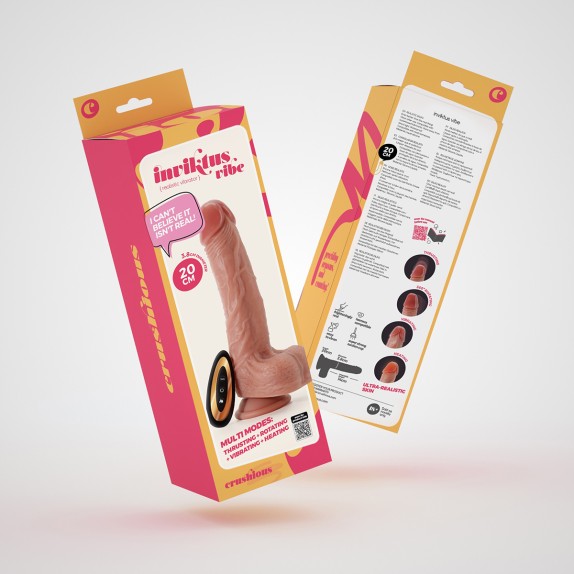 FALLO DILDO REALISTICO 20 CM SU E GIÙ, ROTAZIONE, VIBRAZIONE, RISCALDANTE INVIKTUS