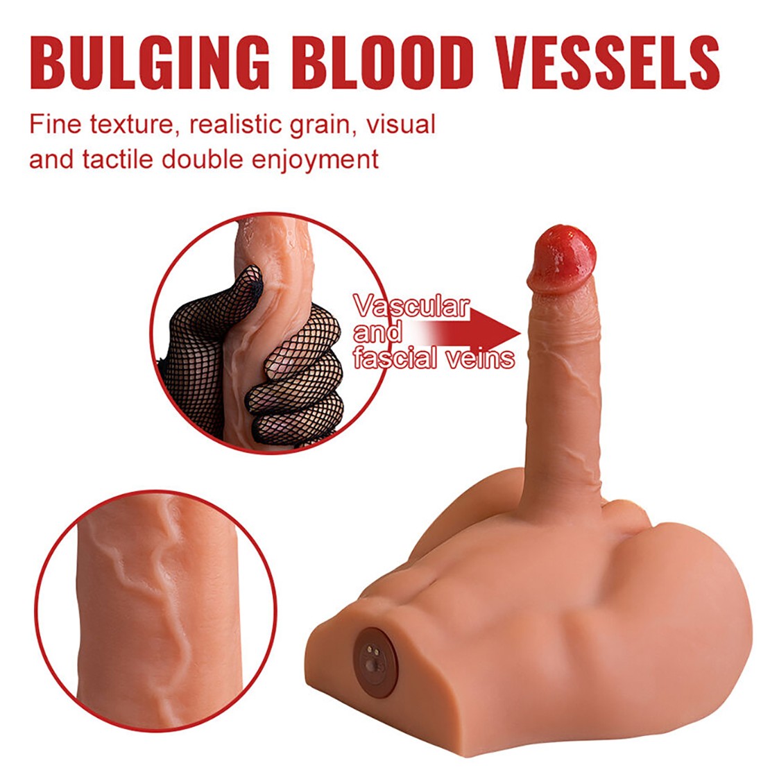 MEZZO BUSTO DI UOMO CON PENE 17,5 CM A SPINTA...