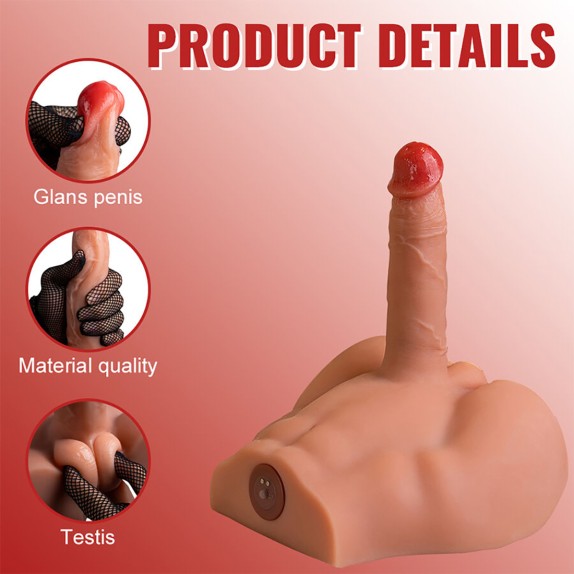 MEZZO BUSTO DI UOMO CON PENE 17,5 CM A SPINTA SU E GIU' IN SILICONE PEEL XISE