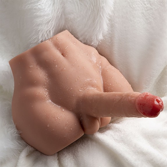 MEZZO BUSTO DI UOMO CON PENE 17,5 CM A SPINTA SU E GIU' IN SILICONE PEEL XISE