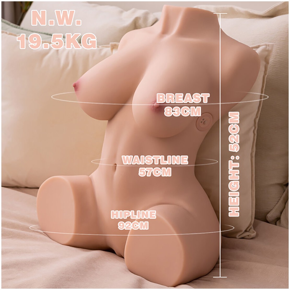 MEZZO BUSTO DI DONNA REALISTICO CON MOVIMENTO...