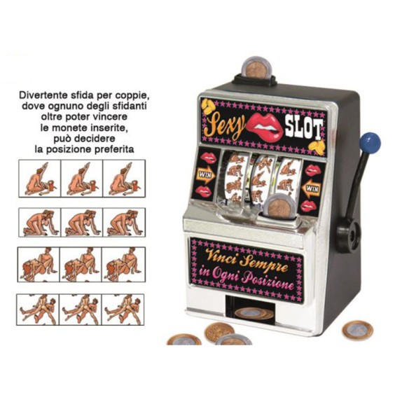 SLOT MACHINE GADGET SCHERZOSO CON SALVADANAIO CON POSIZIONI KAMASUTRA