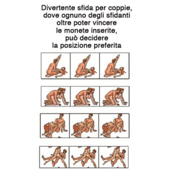 SLOT MACHINE GADGET SCHERZOSO CON SALVADANAIO CON POSIZIONI KAMASUTRA