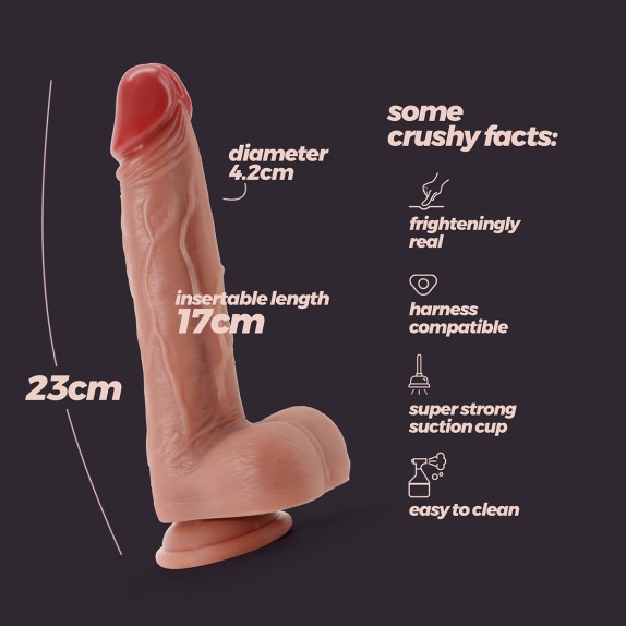 DILDO INVIKTUS REALISTICO DI SILICONE LIQUIDO 23 CM DUAL DENSITY