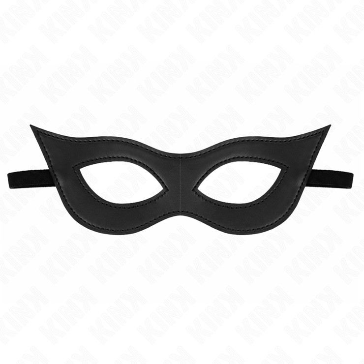 MASCHERA PER OCCHI SEXY IN ECOPELLE NERA DA GATTO KINK