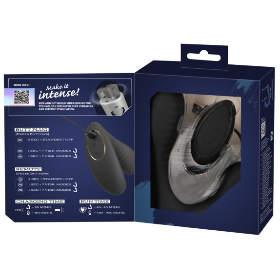 PLUG PROSTATICO VIBRANTE CON TELECOMANDO WIRELESS RICARICABILE INTENSE