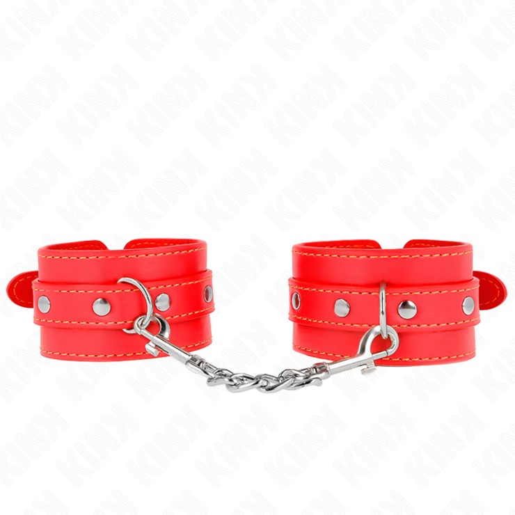 MANETTE SEXY ROSSE IN ECOPELLE STACCABILI CON FIBBIA SOFT...