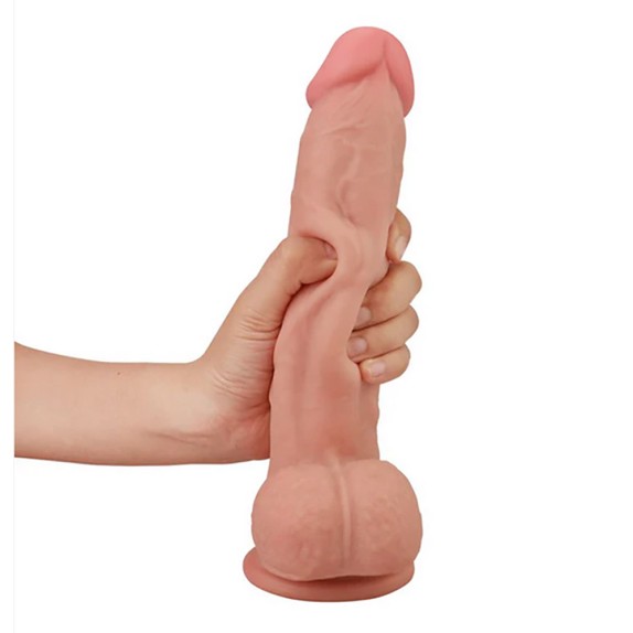 FALLO REALISTICO CON TESTICOLI VENTOSA E PELLE MOBILE SLIDING SKIN 9,5"