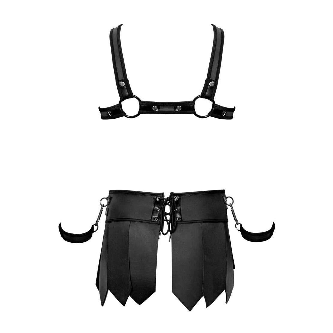 SET BONDAGE  CON HARNESS E GONNA GLADIATORE CON...